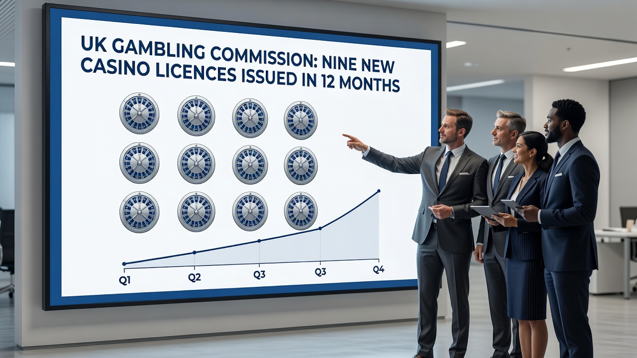 Chart showing casino site testing metrics and licence timelines in the UK